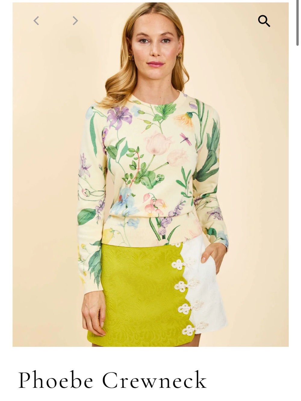 Phoebe Crewneck Sweater - Garden Floral Pastel